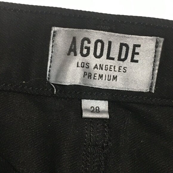 AGOLDE Women's Coated Black Jeanette Mini Skirt Stretch Size 28 Grunge Punk - Picture 4 of 16